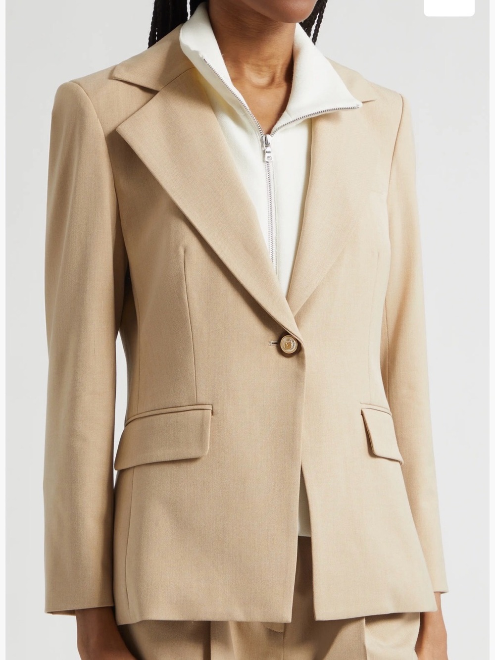 Veronica Beard Healy Dickey jacket in khaki melange